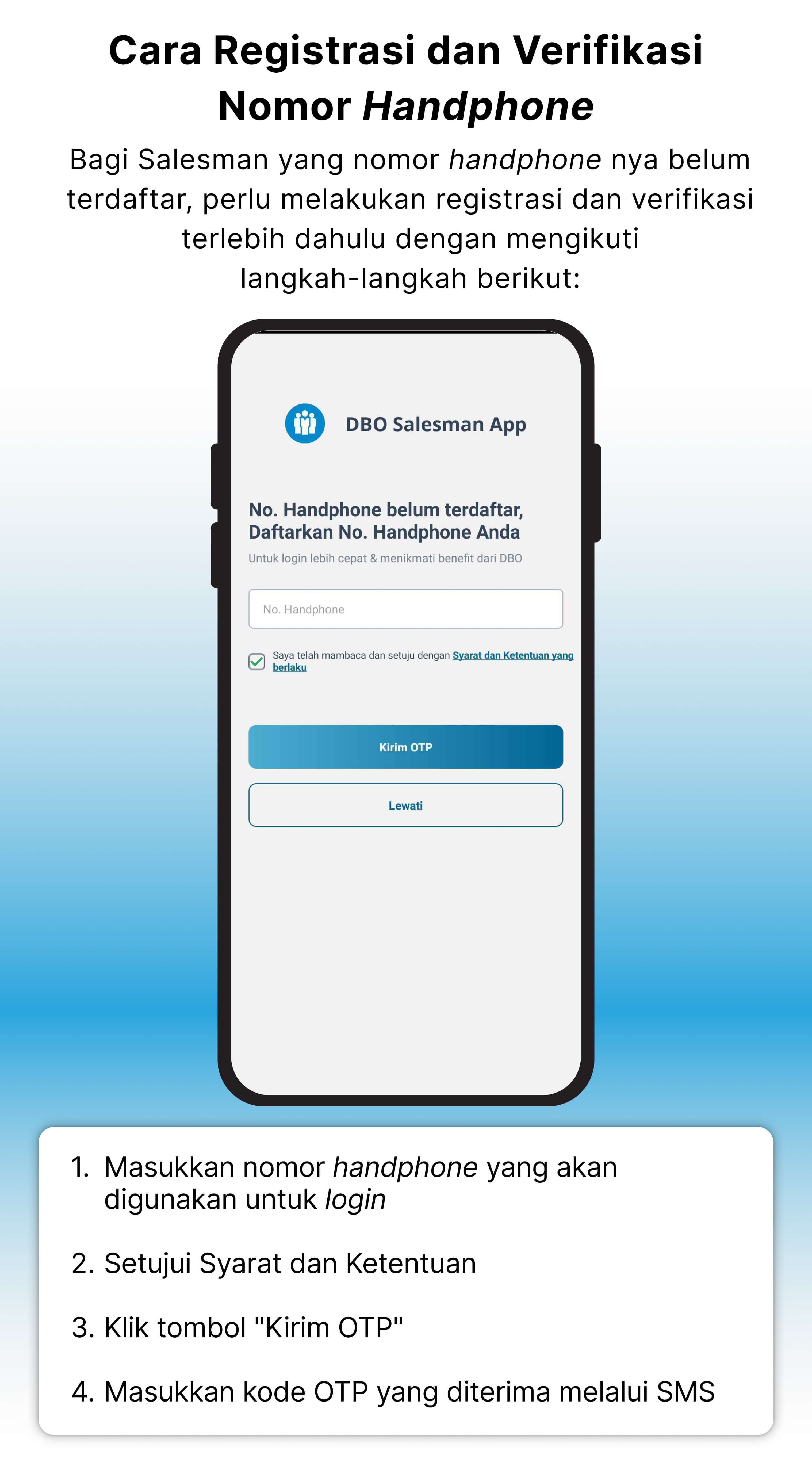 Log in baru di salesman app